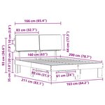 vidaXL Cadre de lit avec tête de lit rembourrée Noir 160 x 200 cm