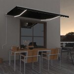 vidaXL Auvent automatique et capteur de vent LED 450x350 cm Anthracite