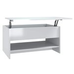 vidaXL Table basse Blanc brillant 80x50x40 cm Bois d'ingénierie