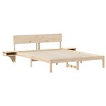 vidaXL Cadre de lit avec tables de chevet Marron Bois massif en pin
