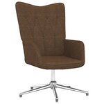 vidaXL Chaise de relaxation avec tabouret Marron Tissu