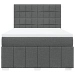 vidaXL Sommier à lattes de lit avec matelas Gris foncé 140x190cm Tissu
