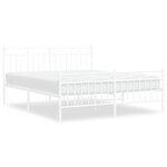 vidaXL Cadre de lit métal sans matelas et pied de lit blanc 150x200 cm