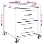 vidaXL Table de chevet noir 36x39x43 5 cm acier