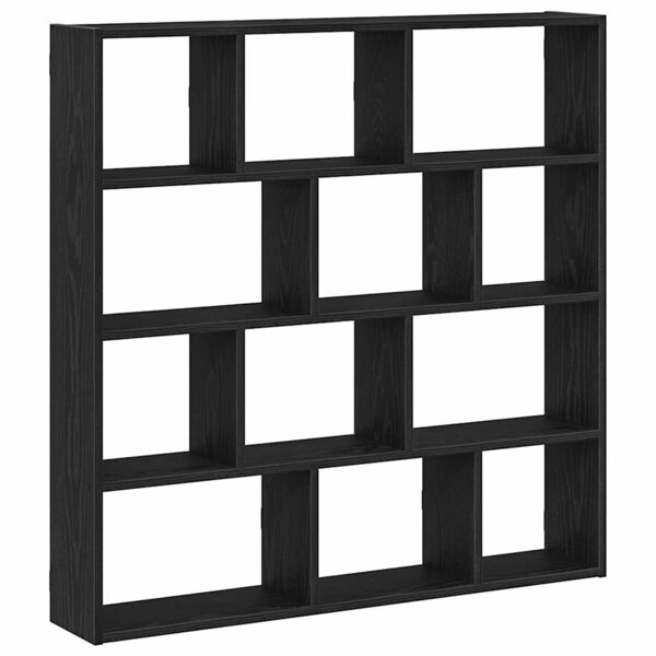 vidaXL Étagère cube murale 12 compartiments noir bois d'ingénierie