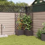 vidaXL Jardinières de jardin 1 pc Marron 80 x 80 x 142 cm Plastique