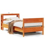 vidaXL Cadre de lit sans matelas cire marron 100x200cm bois pin massif