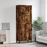 vidaXL Buffet haut Chêne fumé 69 5x34x180 cm Bois d'ingénierie