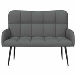 vidaXL Sofa 2 places Gris foncé 115 x 61 x 87 cm Tissu