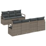 Set de canapé de jardin vidaXL 8 pièces avec coussins gris poly rotin
