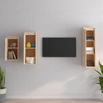 vidaXL Meubles TV 3 Pièces Bois massif de pin