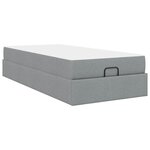 vidaXL Cadre de lit avec matelas Gris clair 100 x 200 cm tissu