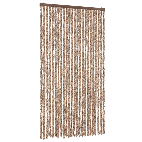 vidaXL Rideau anti-mouches beige et marron foncé 100x230 cm chenille