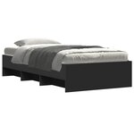 vidaXL Cadre de lit sans matelas noir 75x190 cm bois ingénierie