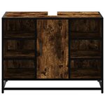 vidaXL Armoire lavabo de salle de bain chêne fumé bois d'ingénierie