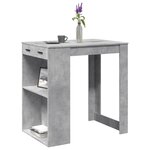 vidaXL Table de bar gris béton 102x70x103 5 cm bois d'ingénierie