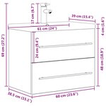 vidaXL Ensemble de meubles de salle de bain 2 Pièces gris béton