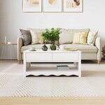 vidaXL Table basse Drammen Blanc 99 x 55 x 45 cm Bois massif en pin