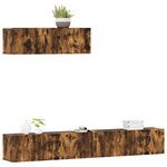 vidaXL Ensemble de meubles TV 3 Pièces Chêne fumé Bois d'ingénierie