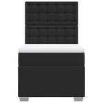 vidaXL Sommier à lattes de lit avec matelas noir similicuir