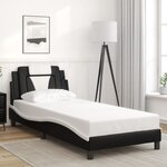 vidaXL Cadre de lit Viana sans matelas noir et blanc 90x200 cm similicuir