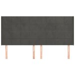 vidaXL Tête de lit avec oreilles Gris foncé 163x16x118/128 cm Velours