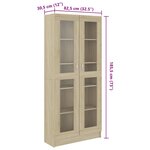 vidaXL Armoire vitrine Chêne sonoma 82 5x30 5x185 5 cm Bois ingénierie