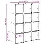 vidaXL Cubes de rangement 12 Pièces avec tiges de suspension PP