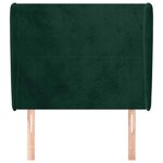 vidaXL Tête de lit avec oreilles Vert foncé 83x23x118/128 cm Velours