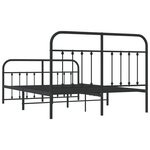 vidaXL Cadre de lit métal avec tête de lit/pied de lit noir 140x190 cm