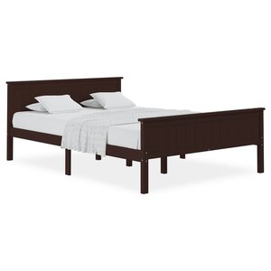 vidaXL Cadre de lit sans matelas marron foncé pin massif 140x200 cm
