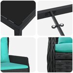 vidaXL Ensemble de salle à manger pour jardin 7 Pièces Noir Poly rotin
