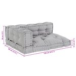 Coussin de canapé Pallet vidaXL avec appui-bras et dossier en tissu gris