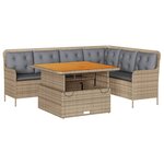 vidaXL Salon de jardin avec coussins 2 Pièces beige résine tressée