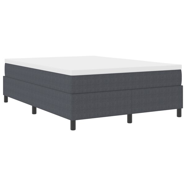 vidaXL Lit Box Spring avec matelas gris foncé  140 x 200 cm  tissu côtelé