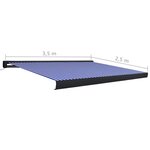 vidaXL Store à cassette motorisé 350x250 cm Bleu et blanc