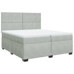 vidaXL Sommier à lattes de lit et matelas Gris clair 200x200cm Velours