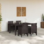 vidaXL Ensemble de salle à manger pour jardin 5 Pièces Marron Rattan Polt