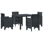 vidaXL Ensemble de salle à manger de jardin de 5 pièces en poly rattan anthracite