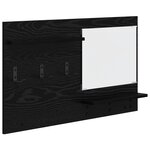 vidaXL Porte-manteau mural avec étagère avec stockage avec miroir Chêne Noir 90 x 10 x 50 cm