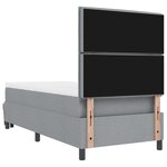 vidaXL Lit à ressorts avec tête de lit Gris clair 90 x 190 cm tissu