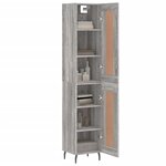 vidaXL Buffet haut Sonoma gris 34 5x34x180 cm Bois d'ingénierie
