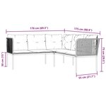 vidaXL Ensemble de canapés de jardin et coussins noir acier textilène