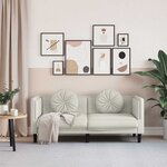 vidaXL Canapé avec coussins 2 places crème velours