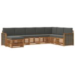 vidaXL Ensemble de canapés d'extérieur 6 pc Naturel et Anthracite