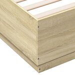 vidaXL Cadre de lit avec lumières LED chêne sonoma 140x200 cm