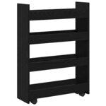 vidaXL Chariot de Rangement Étroit Chêne noir 60 x 20 x 82 cm
