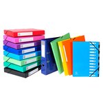 Classeur à élastiques 2 anneaux 15mm Iderama - A4, rose EXACOMPTA