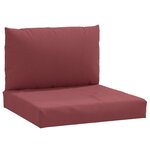 vidaXL Coussins de palette lot de 2 rouge bordeaux mélangé tissu