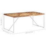 vidaXL Table à manger 180x90x76 cm Bois massif d'acacia et de manguier